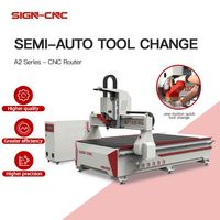 Router CNC Semi ATC SIGN 2024, Nuevo Modelo A2-1325/1530-pro, Máquina de Grabado y Corte 3D para Fábrica de Muebles de Madera