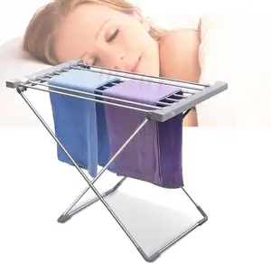 Foldable Aluminum Alloy Electric Clothes Drying Rack Portable Heated Cloth Airer Dryer for Fast Laundry