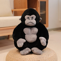 En stock, vente en gros, peluche gorille rose et noir personnalisée, jouet en coton PP, poupée gorille rembourrée, décoration d'intérieur, cadeaux anti-stress