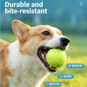 Juguete <span class=keywords><strong>para</strong></span> <span class=keywords><strong>Perros</strong></span>, Pelota de Tenis de Goma de 6.5cm, Alta Elasticidad, Resistente a Mordidas, <span class=keywords><strong>para</strong></span> Entrenamiento Canino, Masticación y Cuidado Dental - Product Image 2