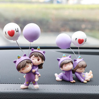 Mini figurine de couple en résine, décoration de ballon de mariage pour tableau de bord de voiture, ornement automobile