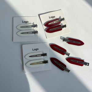 Barrette à <span class=keywords><strong>cheveux</strong></span> de <span class=keywords><strong>luxe</strong></span> grande taille sans plis avec logo personnalisé, épingle à <span class=keywords><strong>cheveux</strong></span> sans couture pour femmes, barrette de maquillage haut de gamme - Product Image 1