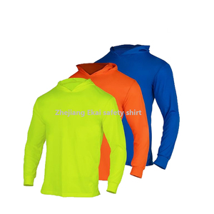 Bông và polyester <span class=keywords><strong>Hi</strong></span> <span class=keywords><strong>VIS</strong></span> bảo hộ lao động dài tay áo màu hồng an toàn Áo sơ mi với hoodie cho nam giới phụ nữ - Product Image 2