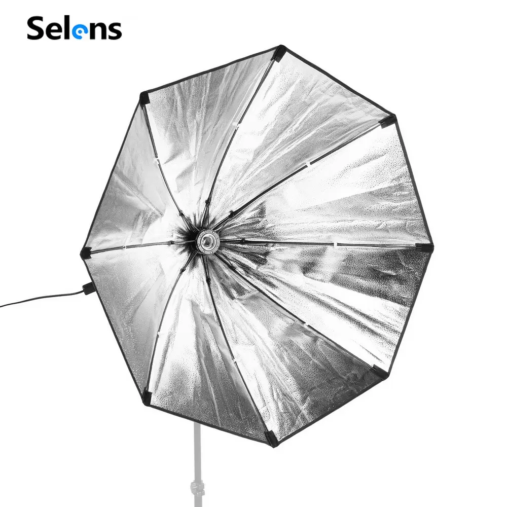 Selens 80cm מתומן Softbox עם E27 אור הנורה שקע רך בד שחור רסיס Softbox לצילום סטודיו