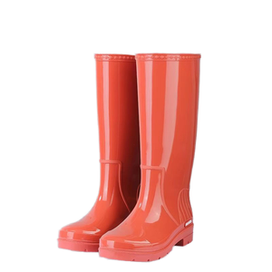 Bottes de pluie hautes tendance, imperméables, antidérapantes, en PVC, unisexes, avec semelle intérieure en EVA - Product Image 1