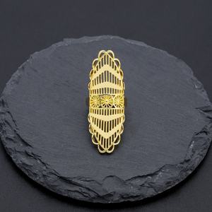 JXX Wholesale Price Unique Design 24K Gold Plated Brass <b>Rings</b> <b>Arabic</b> Style Trendy Jewelry for Women for Engagement or Party - Product Image 2
