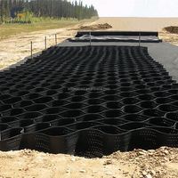 Géocell HDPE haute résistance Georoad, grille cellulaire anti-pression et résistante à la compression pour fondations de parkings, conception de modèle 3D 5