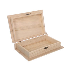 Caja <span class=keywords><strong>de</strong></span> Almacenamiento Pequeña y Ligera <span class=keywords><strong>de</strong></span> Madera con Forma <span class=keywords><strong>de</strong></span> <span class=keywords><strong>Libro</strong></span>, Tapa con <span class=keywords><strong>Bisagras</strong></span>, Organizador <span class=keywords><strong>de</strong></span> Recuerdos en Blanco, Estuche para Joyas, Tarjetas, Baratijas, 28x17.8x7cm - Product Image 1