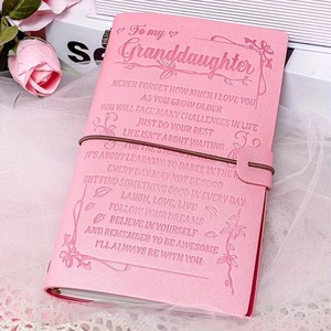 Journal à couverture en similicuir rose très vendu, <span class=keywords><strong>livre</strong></span> à écrire, 136 pages, avec emplacement pour cartes, sac de rangement gratuit - Product Image 2