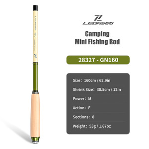 <span class=keywords><strong>Canne</strong></span> à pêche télescopique mini Wildtrek 1,2 <span class=keywords><strong>m</strong></span>/1,6 cm/2 cm, action rapide, en fibre de <span class=keywords><strong>carbone</strong></span>, avec poignée en bois, pour le camping - Product Image 4