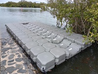 Hisea en stock, flotteur modulaire encastrable en HDPE en U pour jet ski, avec 3 rouleaux, durée de vie de 15 ans, 350 kg