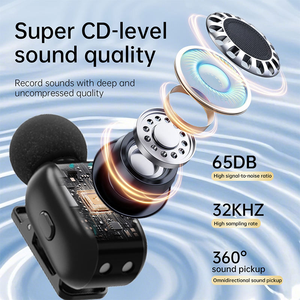 Remote <b>wireless</b> <b>microphone</b> with shell, rechargeable Bluetooth <b>microphone</b> for interviews - Product Image 4