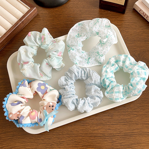 Coleteros Personalizados de Primavera/Verano para Mujer, Accesorios para el Cabello, Lazos para el Cabello <span class=keywords><strong>con</strong></span> Diseño de Cinta a Cuadros, Dulces y Lindos, de Tela Floral y Encaje, para Boda - Product Image 5