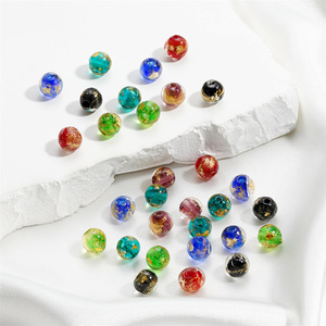 Colored Gold Foil Glass <b>Beads</b> 10mm Round Loose <b>Beads</b> For Bracelet Making DIY Jewelry Accessories <b>Crystal</b> Lampwork <b>Beads</b> - Product Image 4