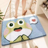 Tapis de sol en cachemire tendance, mignon, absorbant, lavable à la main, style Ins, forme d'alien, dessin animé, pour salle de bain, chambre, toilettes, entrée, salon