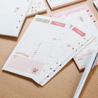 Carnet de notes pour fille A5 A6, 6 anneaux perforés, 80 pages, papier de recharge à feuilles mobiles, Carton coloré, mignon