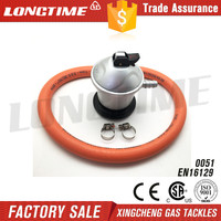 LONGTIME K35 Régulateur de gaz GPL/Propane pour poêle certifié CE avec tuyau en caoutchouc (0.6m)