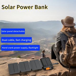 Batterie externe <span class=keywords><strong>solaire</strong></span> à manivelle <span class=keywords><strong>Chargeur</strong></span> mobile <span class=keywords><strong>solaire</strong></span> sans fil 20000mah 50000mah Power Bank avec câbles Lampe de poche - Product Image 2