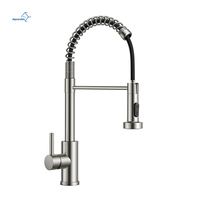 Robinet de cuisine extractible en acier inoxydable SUS304 en gros | Mitigeur brossé pivotant à 360 ° | Prix direct du fabricant OEM