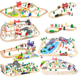 Ensemble de rails de <span class=keywords><strong>train</strong></span> en <span class=keywords><strong>bois</strong></span> Xinyun, jouet éducatif électrique pour tout-petits, mini-<span class=keywords><strong>train</strong></span> à grande vitesse, échelle 1:5, piles alcalines AA - Product Image 1