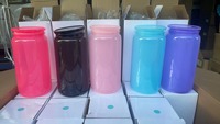 Gobelet en plastique sans BPA de 16 oz, gobelets macaron, boîte Mason pour enveloppes UV DTF, bouteille d'eau en acrylique, canette de soda