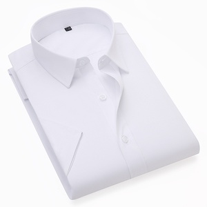Camicia da <span class=keywords><strong>uomo</strong></span> quattro stagioni in flanella bianca tinta unita a maniche lunghe vestito aderente stile abbigliamento Business taglie forti - Product Image 4