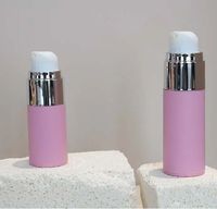 Ensemble de flacons pompe pour crème solaire et lotion, personnalisés, vides, de luxe, 20 ml, 30 ml, 50 ml, rose clair, en AS et PP