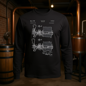 Camiseta de manga larga con estampado vintage de la patente Beer Tap 1951, elaboración de cerveza artesanal - Product Image 3