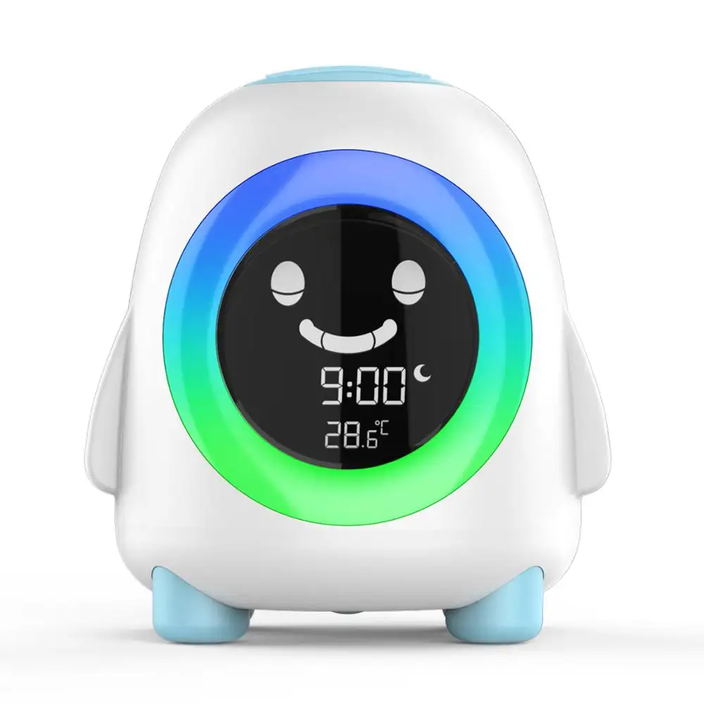 Desain Penguin Jam Alarm Kecil Lampu Malam & Bangun Anak, Pelatih Tidur Cerdas Digital & Analog-Pemasok Jam Digital