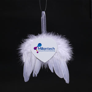 Millantech vraie plume <span class=keywords><strong>blanc</strong></span> Angle aile Festival décoration Sublimation presse impression noël vacances cadeaux - Product Image 4