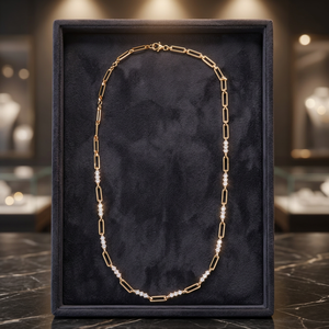 Collier en or jaune 18 carats avec chaîne cubaine et diamants de laboratoire taille brillant 2,54 carats au total, certifié IGI, plaqué rhodium, sertissage griffe - Product Image 3