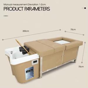 Lit de massage pour salon de coiffure professionnel avec réservoir d'eau, massage des pieds, pédicure, shampooing, électrique avec vapeur - Product Image 6