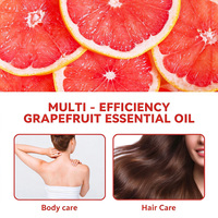 Huile essentielle de pamplemousse pressée à froid de qualité supérieure, 10 ml, huile d'aromathérapie naturelle au pamplemousse pour les soins de la peau, les massages et la fabrication de bougies