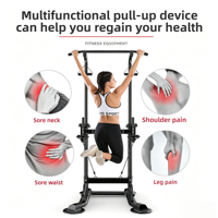 RS Equipo de Entrenamiento Multifuncional para Interiores: Barra Horizontal, Estación de Dominadas, Torre de Fuerza Ajustable y Estación de Dips