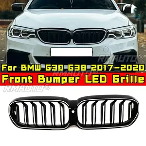 Calandre supérieure de radiateur LED de style racing pour BMW Série 5 G30 G38 2017-2020, kit carrosserie de calandre avant de voiture - Product Image 2