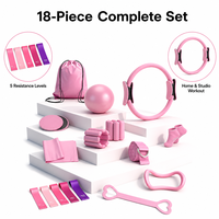 Ensemble d'équipements de Pilates et de yoga Numbwin, kit de 18 pièces, boule de résistance, poids pour poignets, bandes de résistance, matériau PVC, fabriqué en Chine, modèle JH6216