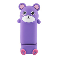 Étui à crayons en silicone imperméable pour enfants, créatif, mignon, motif animal, facile à nettoyer