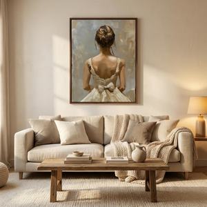 Peinture Murale Élégante de Portrait Nuptial, Décoration Murale Moderne Faite à la Main, Œuvre d'Art Texturée pour Salon, Chambre et Hôtel - Product Image 1