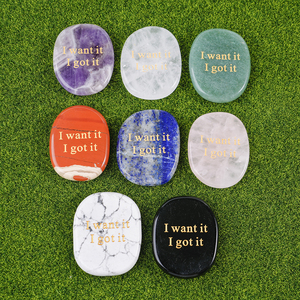 Handmade Reiki Crystal Set for Healing Carved <strong>Chakra</strong> Palm <strong>Stones</strong> <strong>Engraved</strong> Symbols Feng Shui Semi-Precious I Want It - Product Image 2