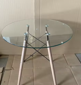 ÉNORMES <span class=keywords><strong>Table</strong></span> <span class=keywords><strong>en</strong></span> bois de <span class=keywords><strong>verre</strong></span> Meubles de cuisine Tables à manger rondes transparentes circulaires transparentes <span class=keywords><strong>pour</strong></span> les petits espaces - Product Image 6