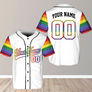 Camiseta de Béisbol Personalizada con Nombre y Número del Equipo, Color Arcoíris, Ropa Deportiva para Fanáticos, Camiseta para el Día del Partido - Product Image 4