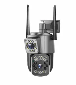 2024 새로운 듀얼 렌즈 1080P 무선 스마트 홈 야외 보안 4MP 4G 심 카드 CCTV 감시 IP PTZ 비디오 카메라
