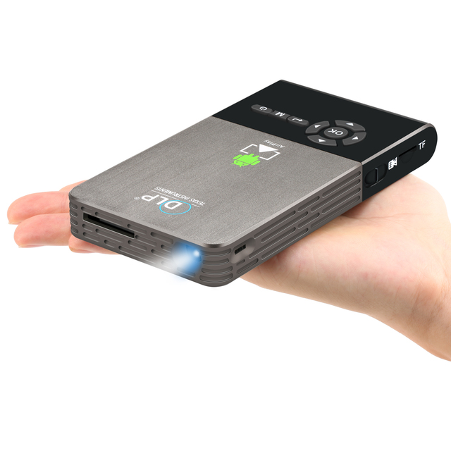 Android 7.1 OS C2 Smart Mini Projector DLP 3D Mobile  4K LED Home Theater RGB LED Android 1080P Portable Android Projector