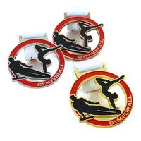 Medallas Deportivas de Gimnasia Personalizadas de Fábrica, Metálicas, en 3 Colores, con Corte Láser Hueco y Esmalte, para Personalizar