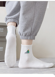 Calzini Bianchi <span class=keywords><strong>100</strong></span>% <span class=keywords><strong>Cotone</strong></span> Anti-Odore a Metà Polpaccio e alla Caviglia per Giovani, Bambini e Studenti, Calzini Sportivi Traspiranti per Primavera ed Estate - Product Image 2