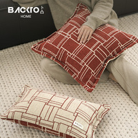 Housse de coussin de canapé moderne en chenille jacquard de luxe, douce et confortable, abstraite, taie d'oreiller décorative pour salon, fourniture pour hôtel