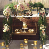 Chaise suspendue en fer forgé doré pour mariage, banc balançoire pour événements, décoration de fête, support de toile de fond photo