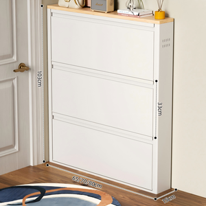 Scarpiera Ultra Sottile con Struttura in Acciaio 100%, Elegante Ingresso con Ribalta, Salvaspazio e Alta Capacità - Product Image 5