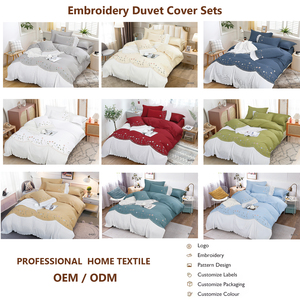 Cina fabbrica di vendita calda su misura ricamo floreale casa biancheria da letto copripiumino set di lenzuola in pizzo stile europeo ragazze set di lenzuola - Product Image 2