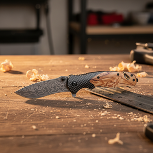 Cuchillo Plegable X50 de Acero Inoxidable para Camping, Supervivencia y Caza, con Mango de Madera de Olivo, Cuchillo de Bolsillo Personalizado para Exteriores - Product Image 2